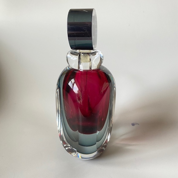 Vintage MURANO Perfume Bottle: Sommerso Effect, Etched "Luigi Onesto" Signature - Picture 16 of 17